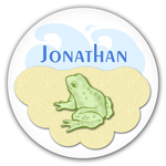 Name Doodles - Personalized Melamine Plates (Splashy Frog) (OTSA-P5)